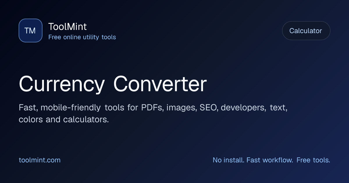 Currency Converter - Free Online Calculator Tool | ToolMint
